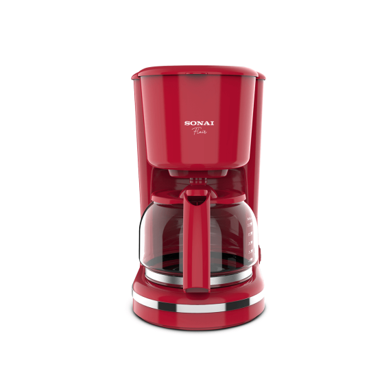 Sonai Filter Coffee Maker, 12 Cups, 870 Watts, Red - SH-1210
