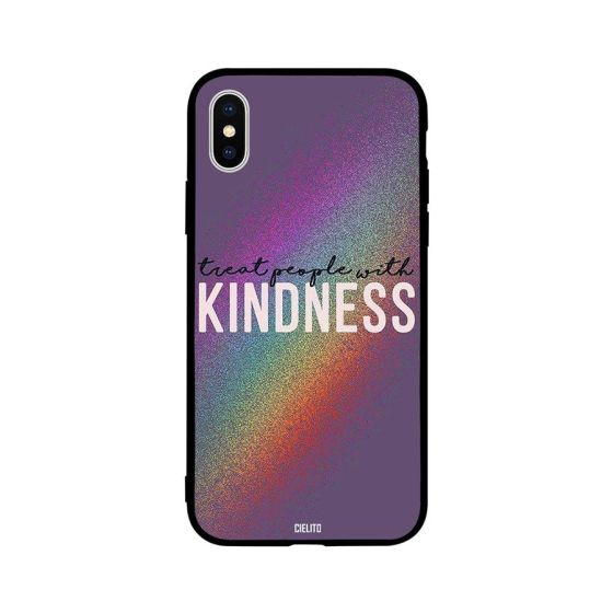 جراب ظهر بطبعة عبارة Treat With Kindness لابل ايفون XR