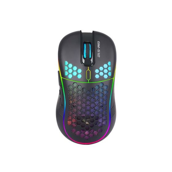ماوس العاب سلكي اكسترايك مي، اضاءة RGB، حساسية 6400 نقطة لكل بوصة، اسود - GM-512