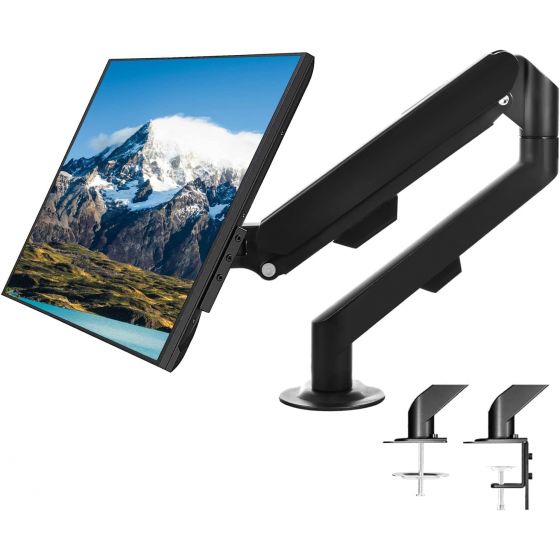 Single Arm Holder for 17 to 30 Inch Monitors - Black