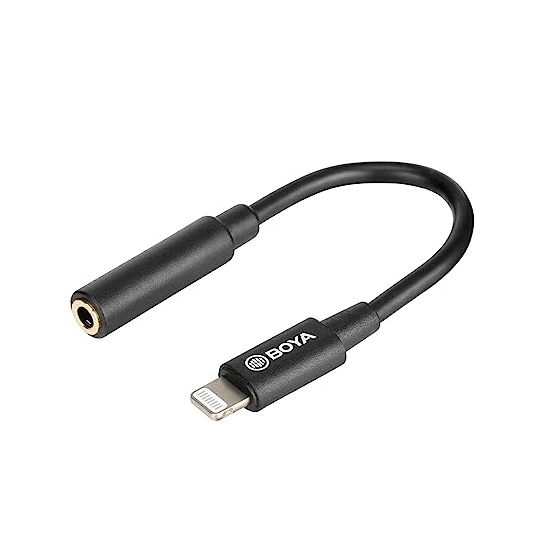BOYA Apple MFi Certified AUX Cord by K3 for iPhone 14 3.5mm TRRS to Lightning Audio Adapter Cable Headphone Jack for iPhone 13 12 11 XS XR X 7 7P 8 8P Connects On Camera Mic(by-XM6 by-MM1 etc.)