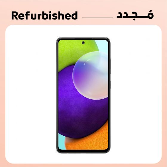 سامسونج جالاكسي A52 مجدد، سعة 256 جيجا، 8 جيجا رام، شبكة 4G، بشريحتين، اسود - فئة ذهبي - ضمان 12 شهر
