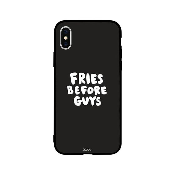 جراب ظهر بطبعة عبارة Fries Before Guys 1 لابل ايفون XS ماكس