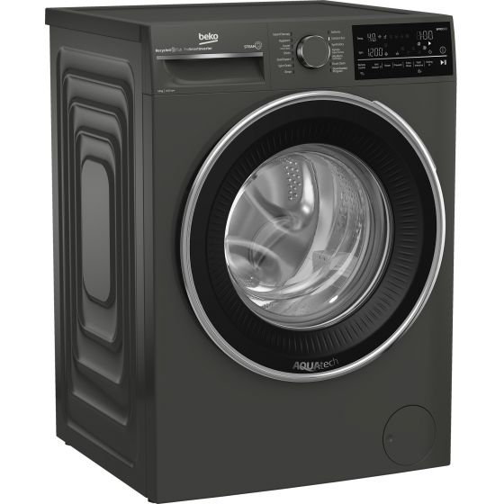 Beko Front Load Inverter Washing Machine, 12KG, Manhattan Grey - B3WFU51240MCI