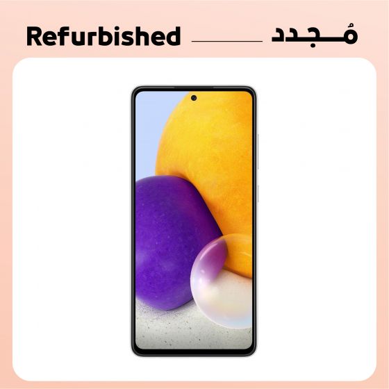 سامسونج جالاكسي A72 مجدد، سعة 256 جيجا، 8 جيجا رام، شبكة 4G، بشريحتين، ابيض - فئة ذهبي - ضمان 12 شهر