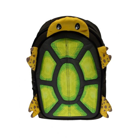 Gharibo Bags School Backpack for Kids, Turtle Pattern - Black and Green