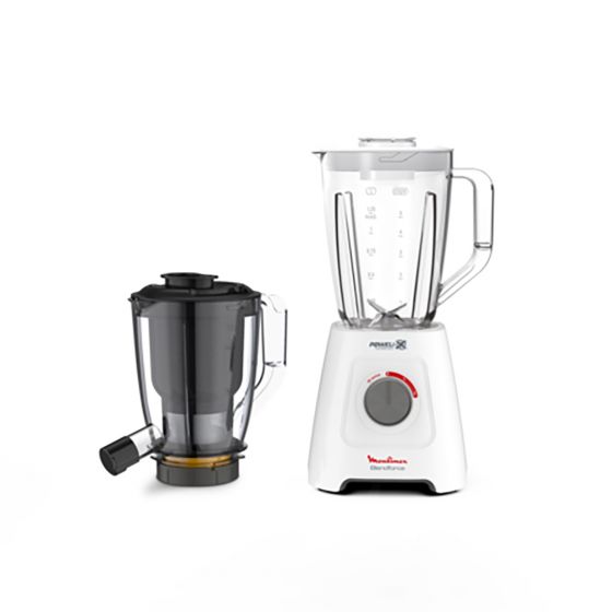 Moulinex Electric Blender With Juice Jar, 600 Watt, White - LM42Q127