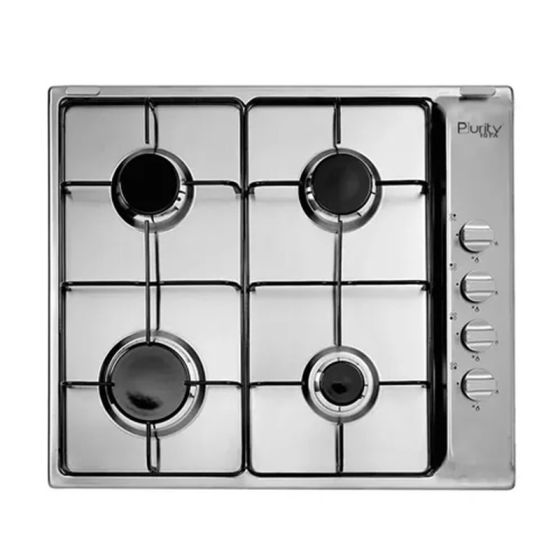 Purity Gas Built-in Hob, 60cm, 4 Burners, Silver - P601X