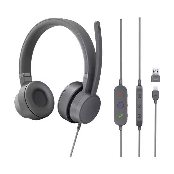 Lenovo Go Wired Headset with ANC - Dark Grey