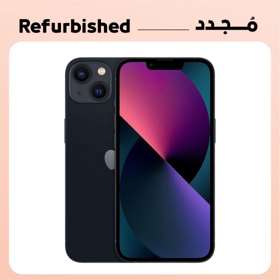 ابل ايفون 13 مجدد، سعة 256 جيجا، رام 6 جيجا،  شبكة 5G، بشريحتين اتصال، ميدنايت، فئة ذهبي - بضمان سنة من التاجر