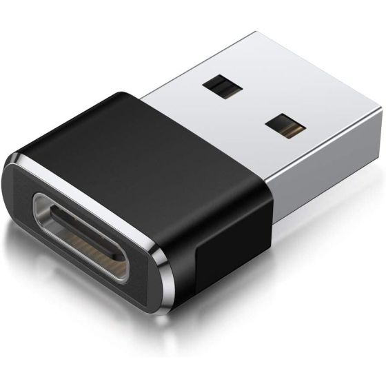 3.0 Male USB-A to 3.1 Female Adapter Type-C - Black