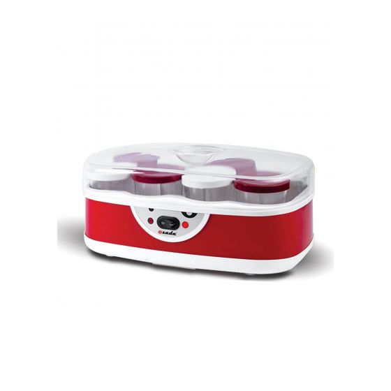 ماكينة زبادي، 8 اكواب، ابيض واحمر - ZYM-258