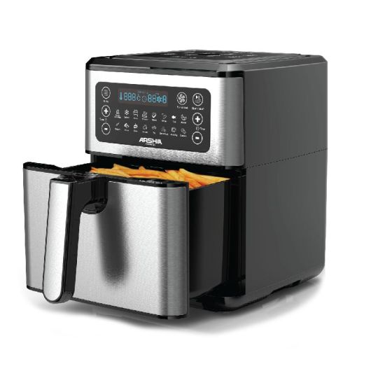 Arshia Air Fryer, 5.5 Liters, Black and Silver- AF014 - 2728