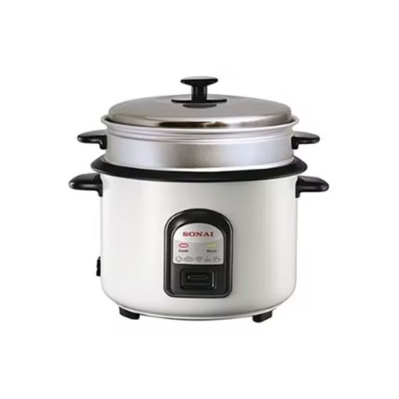 Sonai Electric Rice Cooker, 700 Watt, White - SH-3030