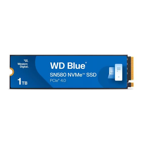 Western Digital Blue SN580, Internal SSD, 1TB, NVME, M.2 2280, Black - WDS100T3B0E