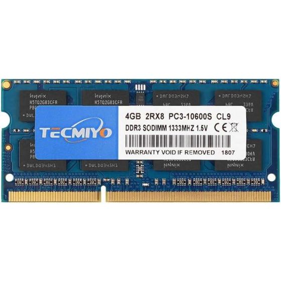 TECMIYO 1333 MHz SODIMM DDR3 RAM, 4GB - PC3-10600S