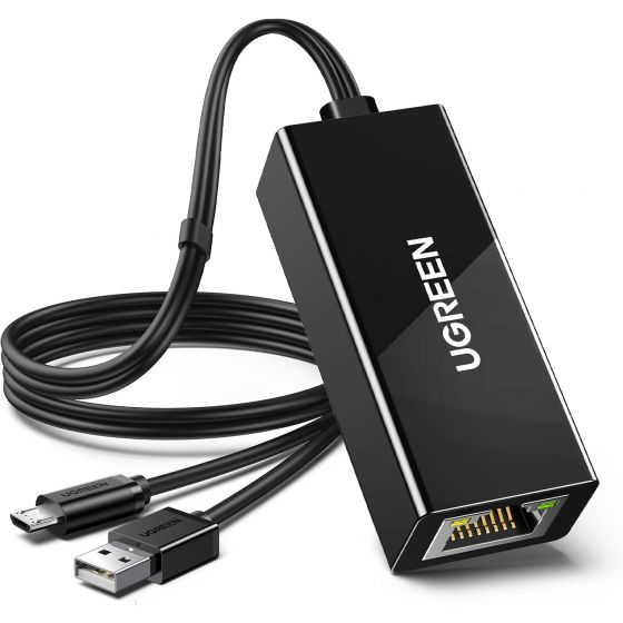 محول مايكرو USB إلى RJ45 ايثرنت يوجرين، اسود - 30985