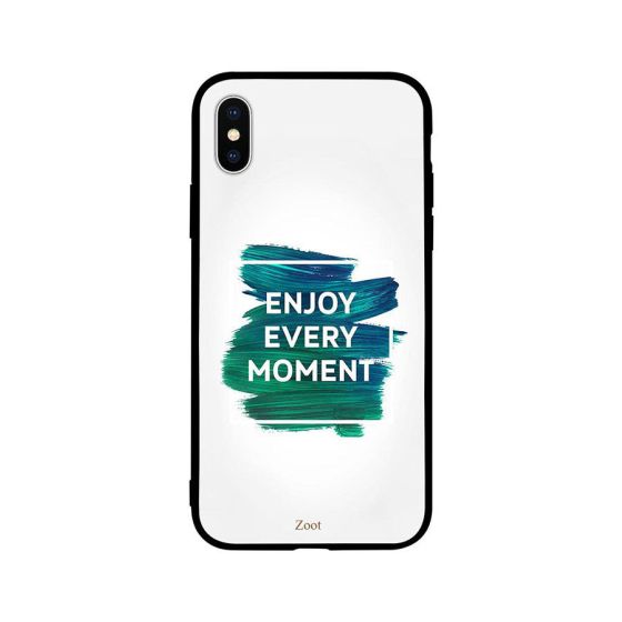جراب ظهر بطبعة عبارة Enjoy Every Moment لابل ايفون XS