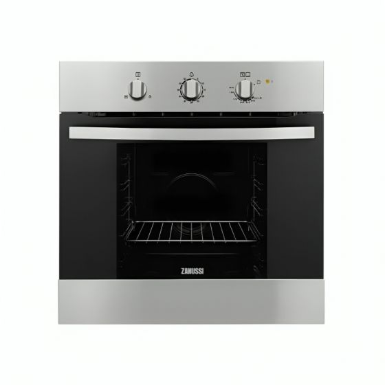 Zanussi Built In Gas Oven, 60 Cm, 68 Liters, Stainless Steel and Black - ZQENG1X1