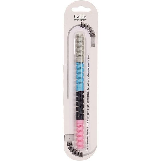 Twist Cable Protector Set Of 4 For Smart Phone Cables 15 Cm - Multi Color