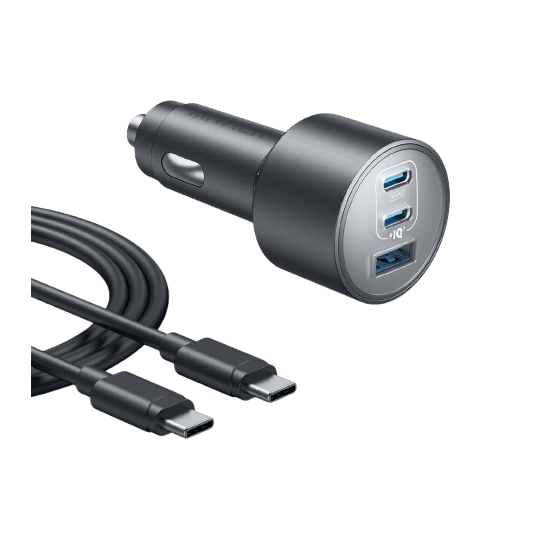 شاحن سيارة انكر نانو، 167.5 وات، 3 منافذ، 2 USB-C وUSB-A، اسود - B2737HA1