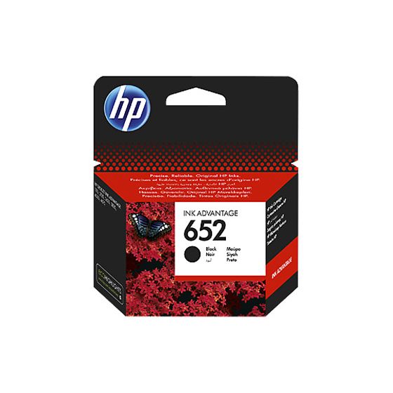 HP 652 Ink Advantage Cartridge, Black- F6V25AE