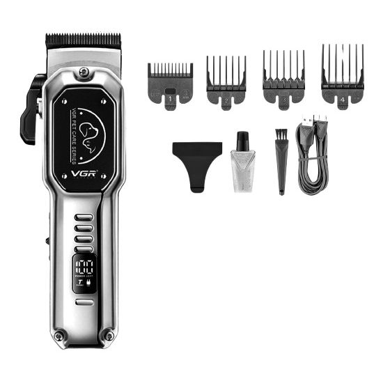 VGR Rechargeable Pet Clipper, Dry, Silver - V-201