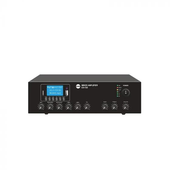 مضخم صوت امبليفير بلوتوث وراديو اف ام ادفيجن مع مشغل MP3، اسود - AD-120D