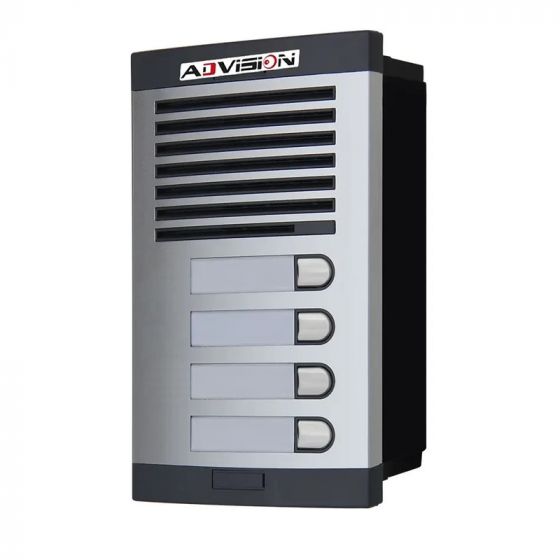 Advision Audio Door Intercom, 4 Lines, Black and Silver- AD2-404-3W