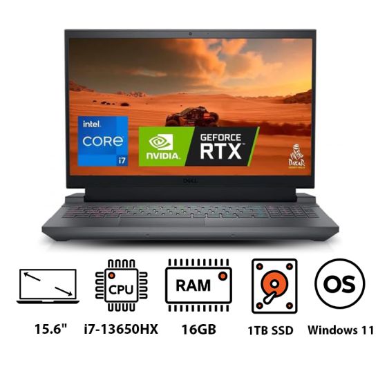 Dell G15 5530 Gaming Laptop, Intel Core i7-13650HX, 1TB SSD, 16GB RAM, 15.6 Inch, FHD 120Hz Display, NVIDIA GeForce RTX 4050 6GB, Windows 11- Dark Shadow Gray