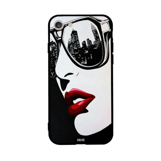 Savage Girl Reflection On Glass Art Printed Back Cover for Apple iPhone 8