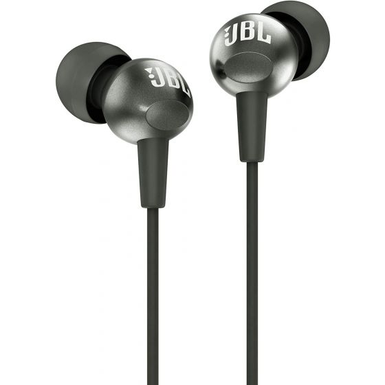 JBL In-Ear Wired Earphones, with Microphone, Black- C200SI