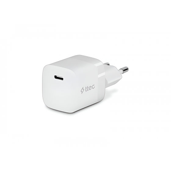 Ttec Duo Wall Charger, 30 Watt, USB-C Port, White - 2SCS24B