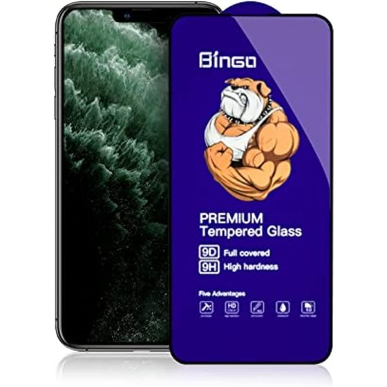 Bingo 9D Tempered Glass Screen Protector for iPhone 13 Pro - Transparent with Black Frame