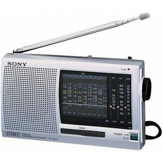 Sony World Band Receiver Radio, Silver - ICF-SW11 C