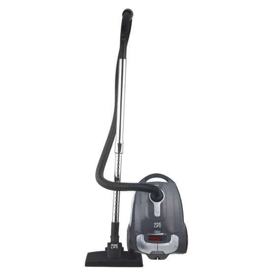 One Life Canister Vacuum Cleaner with Attachments, 2200W, Grey and Silver - VC2023G