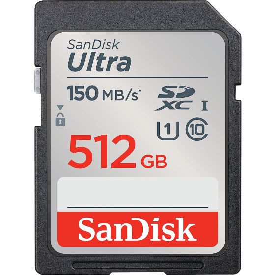 بطاقة ذاكرة SDXC سانديسك الترا، 512 جيجا،، اسود - SDSDUNC-512G-GN6IN