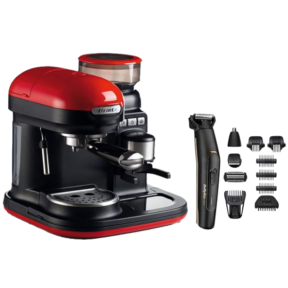 Ariete Espresso Coffee Maker - 1318 with Babyliss Multi Trimmer - MT860SDE