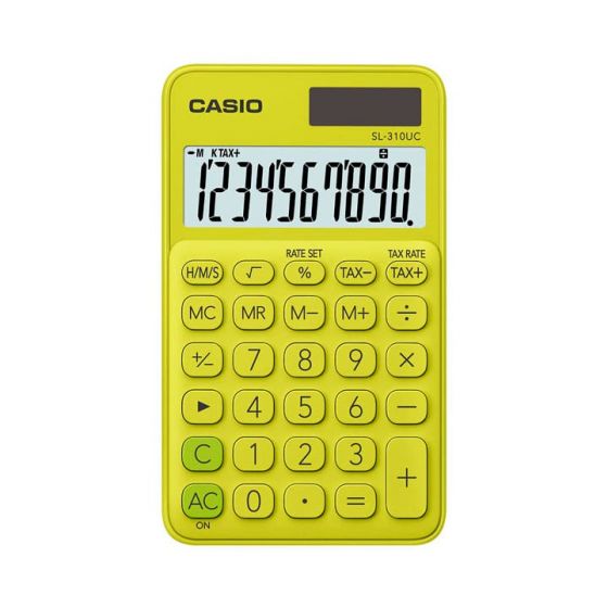 آلة حاسبة محمولة كاسيو، اخضر ليموني - SL-310UC-YG