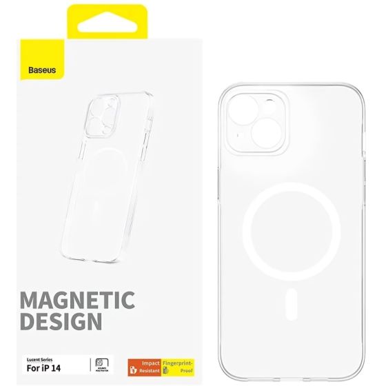 Baseus Magnetic Back Cover for Apple iPhone 14, Clear - P60157201203-00