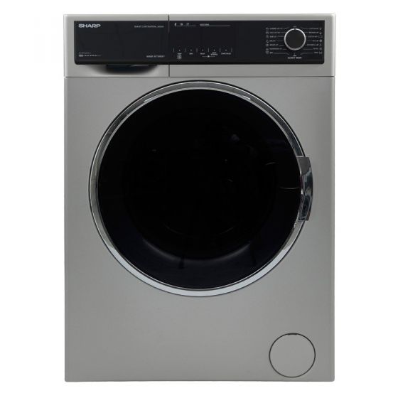 Sharp Front Load Automatic Washing Machine, 9 KG, Silver- ES-FP914CXE-S