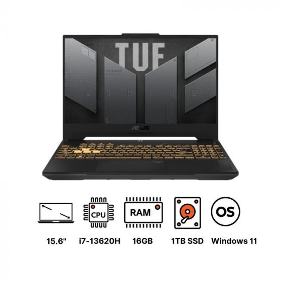 لاب توب جيمنج اسوس TUF F15 FX507VI-LP066W ، انتل كور I7-13620H، هارد 1 تيرا PCIe SSD، رام 16 جيجا، شاشة 15.6 بوصة FHD 144 هرتز، كارت شاشة انفيديا جي فورس RTX 4070 سعة 8 جيجا، ويندوز 11 - رمادى