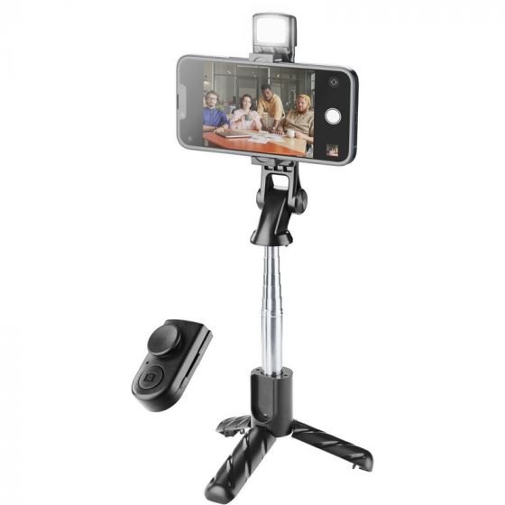 Cellularline Sparkle Bluetooth Selfie Stick, 70 cm - Black