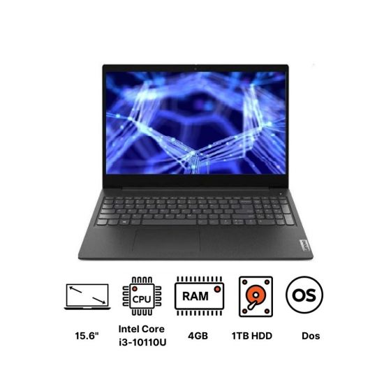 Lenovo IdeaPad 3 15IML05 Laptop, 15.6 Inch, Intel Core i3-10110U, 1TB HDD, 4GB RAM, Integrated Intel UHD Graphics, FreeDos - Business Black