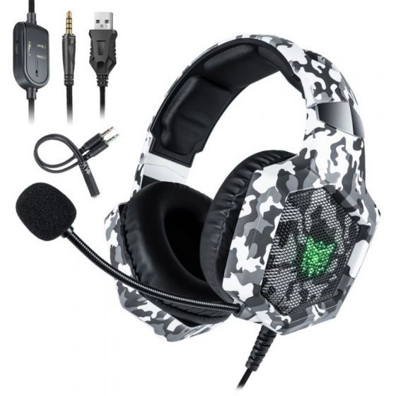 ONIKUMA K8 3.5mm Gaming Headset Stereo Over-ear Headphones - Army Gray