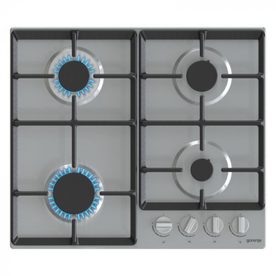 Gorenje Built-in Gas Hob, 60cm, 4 Burners, Stainless Steel - G641EX