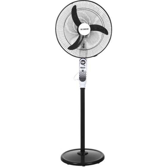 Fresh Bright  Rechargeable Stand Fan, 18 Inch, Black and White