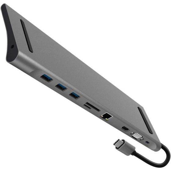 موزع USB فئة C 10 في 1 - رمادي