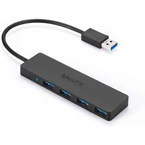 موزع USB فئة A انكر، 4 منافذ - اسود