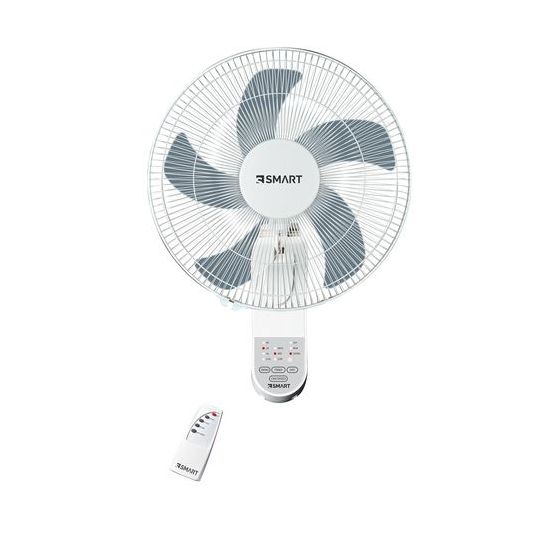 S Smart Wall Fan with Remote Control, 18 Inch, White  x Grey - SWF181R